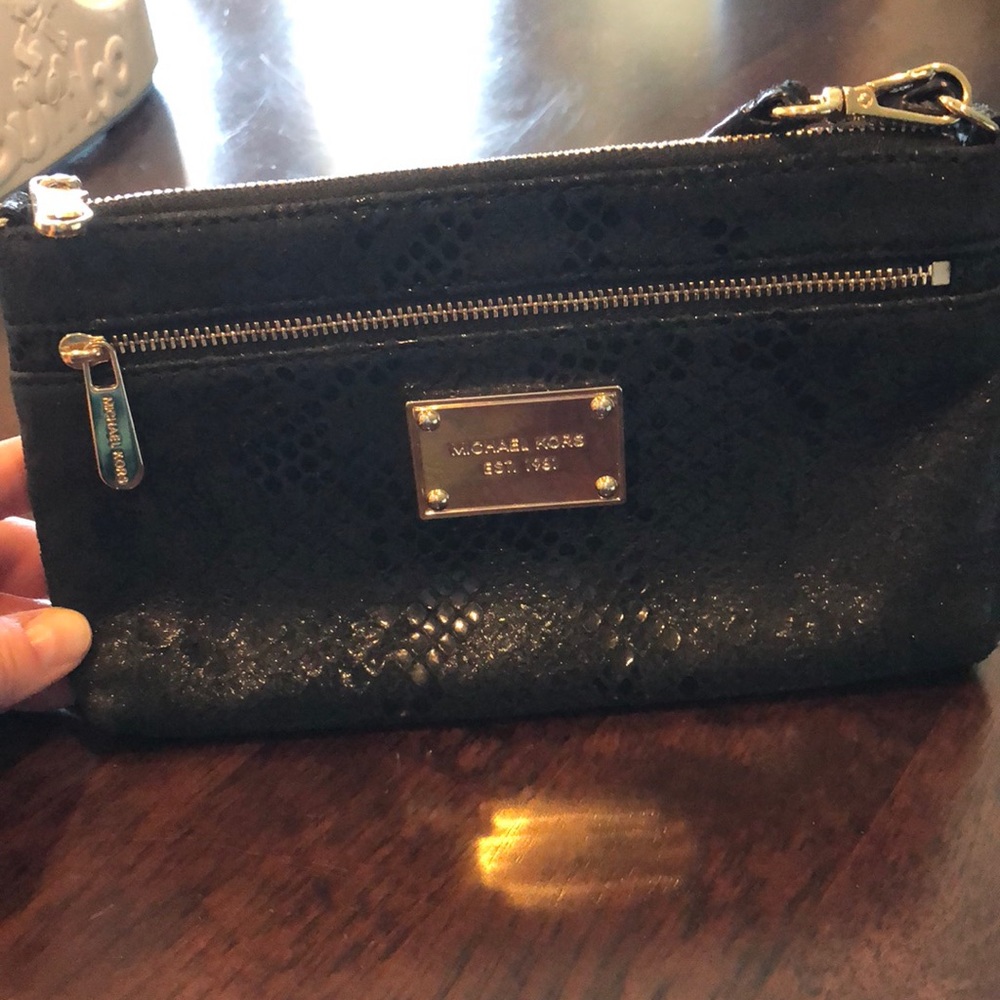 NWOT MK Black Wristlet/Clutch